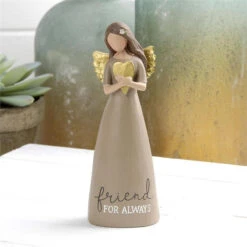 Friend For Always Angel With Gold Wings And Gold Heart